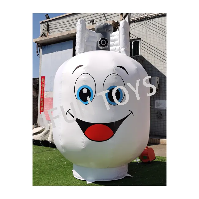 Outdoor Large Propane Man Mascot Propane Tank Inflatable Gas Tank for Promotion / Advertising / Event