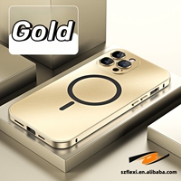 Casing Magnetik Bingkai Logam Aluminium Keren untuk iPhone 13 12 14 15 Pro Max, Pelindung Lensa Kaca, Penutup Belakang PC