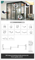 Ventanas Corredizas de Aluminio de 50 PT, Vidrio de Aleación de Aluminio, para Cocina, Baño, Balcón, Sala de Estar, Puerta Abatible PD PT, Perfil de Aluminio para Patio