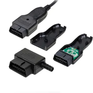 Oem cabo obdii gabinete 16 pinos fêmea pcb ângulo direito masculino obd2 conector