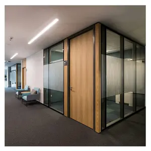 Interior Modular Framed Aluminum Glass Partition For Office Room