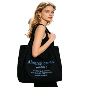 Wholesale Promotion Eco-Friendly Organic Cotton Canvas <b>Tote</b> Bag Recycled Custom Colors Logo Printed Letter Pattern Shopping Rope - Product Image 1