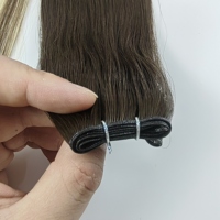 Extensiones de Cabello Genius Weft Finas, Cabello Humano Virgen Sin Procesar, Cutícula Intacta, Trama Invisible para Coser en Paquetes