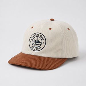 Gorras de Béisbol de Seis Paneles de Pana con Logotipo Bordado Personalizado, Bicolor, Sin Estructura, con Cierre a Presión, de Fábrica Certificada - Product Image 2