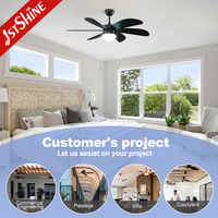 Ventilador de Techo 1stshine Classic Profile 110-240V con Aspas Reversibles, Modo Verano/Invierno, MDF Negro y Cadena de Accionamiento