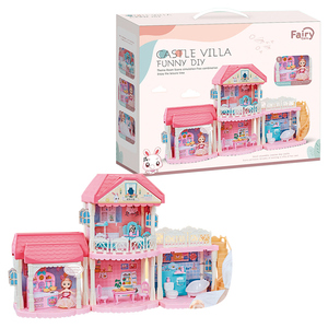 Castillo de <span class=keywords><strong>princesa</strong></span> de regalo para niñas, juguetes de construcción, cocina educativa, sala de estar, cama, baño, casa de muñecas, Kits de Villa para niños - Product Image 6