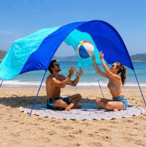 Tenda da Spiaggia Portatile in Nylon Impermeabile, Protezione Solare per Vacanze al Mare, Leggera per Uso Esterno - Product Image 4