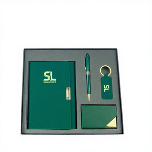 Carnet de réunion gaufré A6 de qualité supérieure avec <span class=keywords><strong>porte</strong></span>-cartes et <span class=keywords><strong>porte</strong></span>-clés, coffret <span class=keywords><strong>cadeau</strong></span> inclus - Product Image 1