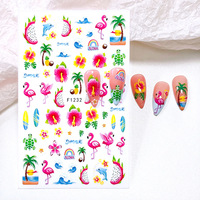 Autocollants ronds pour ongles, thème fruits d'été (Myrtille, Fraise, Citron), style océan, doux, non toxiques et sans danger pour les enfants