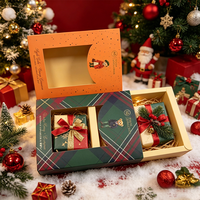 Boîte cadeau de Noël de luxe, motif à carreaux, boîte en carton avec fenêtre, emballage personnalisé pour cadeaux de Noël, boîte en papier