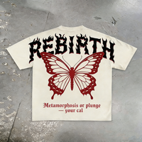 T-shirt vintage Y2K imprimé surdimensionné en coton 100 % coupé sur mesure pour homme, style hip-hop, avec épaules tombantes et motifs graphiques – Vente en gros