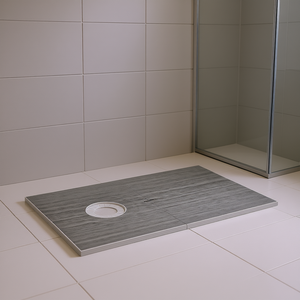 Kit de douche avec rebord 60 x 38 pouces, rectangulaire, en EPS léger, avec drain décalé, installation au sol, bac de douche - Product Image 2