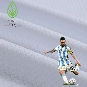 White polyester honeycomb mesh sports jersey sportswear fabric for football soccer uniform sublimation printing