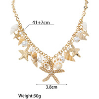 Boho vacaciones estilo océano serie Shell estrella de mar perla collar mujer vacaciones ocio fiesta exagerada Shell collar