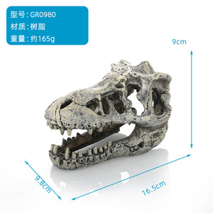 Decoración para acuario, calavera de dragón artificial, escondite para <span class=keywords><strong>peces</strong></span> y camarones, adorno para reptiles. - Product Image 2