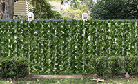 118x39in daun dekorasi taman luar ruangan, rumput imitasi pagar privasi Ivy buatan untuk RUMAH & Taman