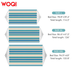 เปลญวนผ้าแคนวาส Woqi แบบพกพา สำหรับใช้กลางแจ้งและในบ้าน ดีไซน์สไตล์กระเป๋าเป้สะพายหลัง ลายทางแบบชายฝั่ง น้ำหนักเบา - Product Image 5