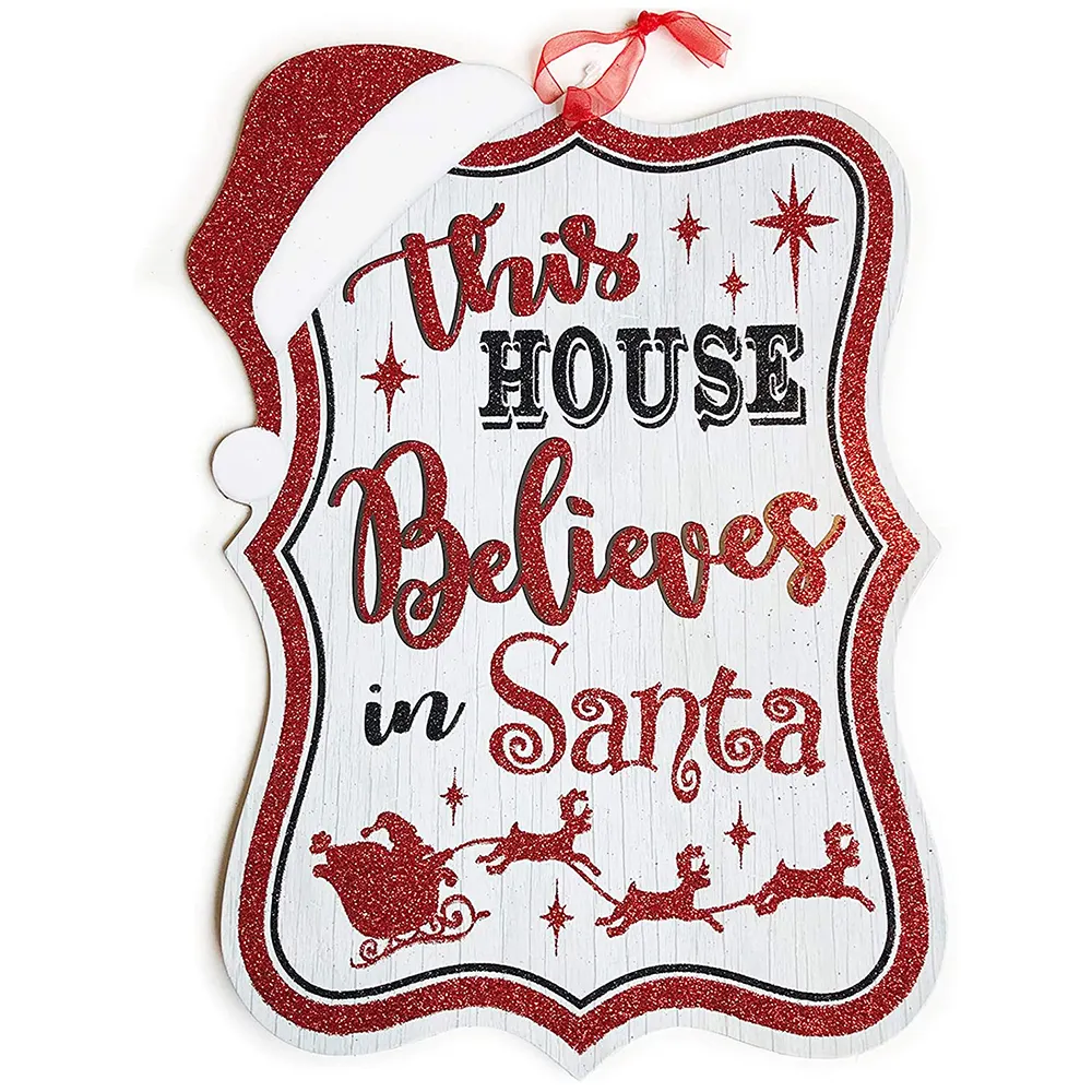 क्रिसमस की सजावट फार्महाउस दीवार सजावट साइन लकड़ी लाल और सफेद शब्दों पट्टिका का जश्न मनाने एक छुट्टियों लकड़ी पिछलग्गू रसोई
