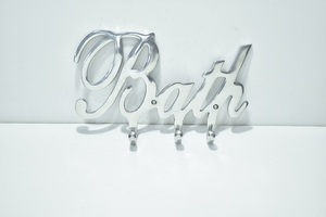 Modern Metal ‘Bath’ <b>Wall</b> <b>Hook</b> <b>Rack</b> Decorative Bathroom <b>Wall</b> Mounted <b>Hook</b> for Towels, Robes & Accessories Organizer at Best Price - Product Image 2