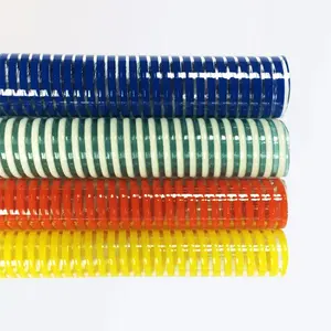 Conducto de descarga Manguera de PVC Manguera de agua de hélice flexible Tubo de manguera de succión y entrega de PVC flexible de 4 pulgadas