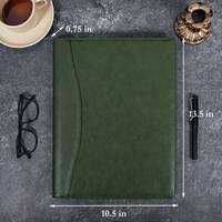 Cahier de notes personnalisé A4 en cuir végan pour entraîneur d'affaires Organisateur de documents Portefeuille Padfolio avec presse-papiers Hommes