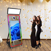 Cabina de fotos de espejo interactivo para eventos de boda con cámara de pantalla táctil de 43 pulgadas e impresora Selfie Magic Mirror Photobooth Machine