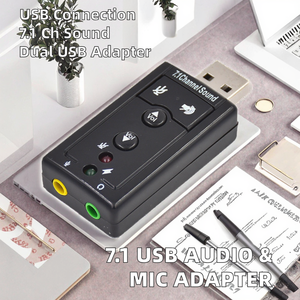 Adaptador <span class=keywords><strong>de</strong></span> <span class=keywords><strong>Audio</strong></span> 7.1 con Micrófono USB <span class=keywords><strong>para</strong></span> <span class=keywords><strong>PC</strong></span>, <span class=keywords><strong>Tarjeta</strong></span> <span class=keywords><strong>de</strong></span> Sonido 2 en 1, 7.1/71 USB 2.0/20, Mini Adaptador <span class=keywords><strong>de</strong></span> <span class=keywords><strong>Tarjeta</strong></span> <span class=keywords><strong>de</strong></span> Sonido USB con Conexión AUX - Product Image 4