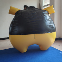 Costume gonflable personnalisé en PVC jaune et noir pour des tenues amusantes