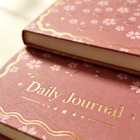 Carnet de notes quotidien A5 à couverture rigide, motif floral personnalisé, journal d'écriture, cadeau, papeterie