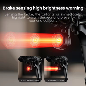 Luz trasera de bicicleta, luz magnética para bicicleta, impermeable, inteligente, 5 modos, Sensor, luz trasera, luces de advertencia traseras para bicicleta - Product Image 3