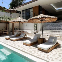 Chaise longue d'extérieur en teck pour piscine Meubles de chaise longue Bal Harbour