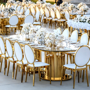 Luxury hotel banquet stainless steel dinning set with with dining <b>table</b> - Product Image 1