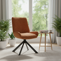 Chaise de salle à manger ergonomique de style moderne du milieu du siècle, avec pieds pivotants et revêtement en tissu, pour la maison, le bureau et les salles à manger