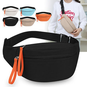 Women's Sports Waist <b>Bag</b> Nylon Water Resistant Multi Compartment Crossbody Chest <b>Bag</b> Everyday Use - Product Image 1