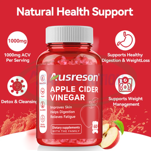 Ausreson, vinagre de sidra de manzana orgánico, ACV, Gummy Detox, quemador de grasa pura, metabolismo vegano Natural, 1000mg, gomitas de vinagre de sidra de manzana - Product Image 5