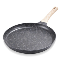 RAF R.5450 - Bandeja para hornear pizza grande de 24 cm con mango estilo madera, superficie antiadherente, apta para hornillos de gas, eléctricos, radiantes y vitrocerámicos