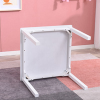 EDULAND OEM/ODM Meubles de chambre d'enfant modernes et écologiques, ensemble table et chaise carrés en bois blanc pour enfants, CE/EN71