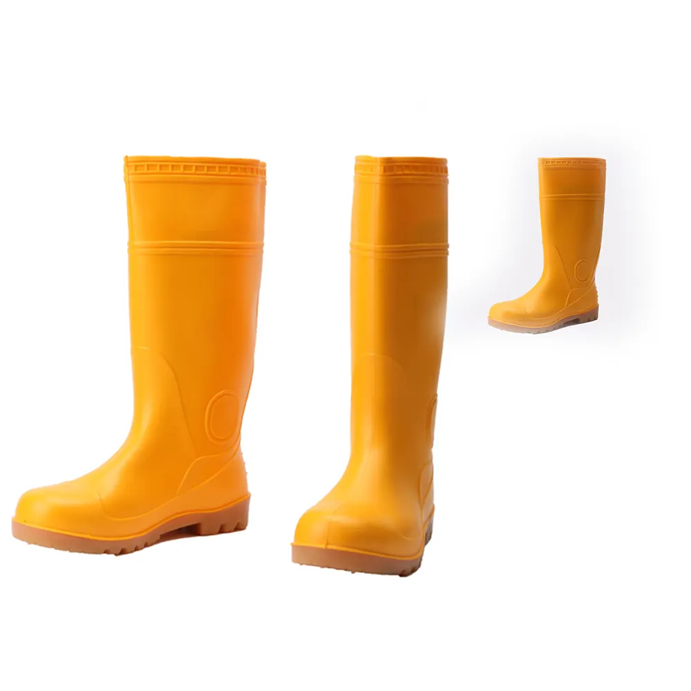 long anti-slip unisex Safety Gumboots PVC rain boots Wellington Rain Boots waterproof men factory adults