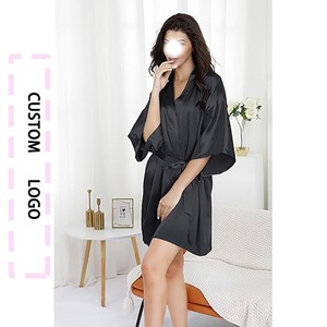 Accappatoi Personalizzati per Clienti di Saloni, LOGO Personalizzato, in Raso di Seta, Leggeri, Morbidi, Neri, Rosa, Kimono per Parrucchieri e Centri Estetici - Product Image 6