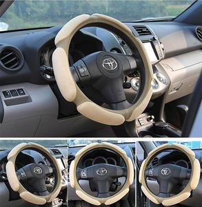 Cubiertas para volante de cuero PU gris a precio de fábrica del fabricante, accesorios para coche, decoración <span class=keywords><strong>interior</strong></span>, cubierta para volante de coche - Product Image 4