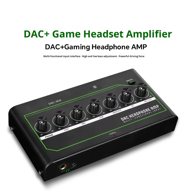 Portable DAC Headphone Amplifier with BT Receiver USB-C External Sound Card HiFi Gaming Audio Amp for PC Mobile Low Noise