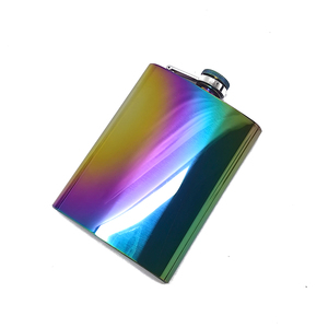 Bán Buôn 8 Oz Cầu Vồng Colour In Thép Không Gỉ Rượu Whiskey Rượu <span class=keywords><strong>Hip</strong></span> <span class=keywords><strong>Flask</strong></span> Cho Phụ Nữ - Product Image 3