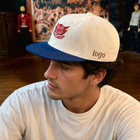 Topi Baseball Vintage Warna-Warni Model Herringbone Corduroy Flat Brim Snapback 6 Panel Polos untuk Merek Streetwear Retro