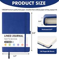 Carnet de notes A5 personnalisé avec logo, quadrillé et à points, en cuir, avec élastique, couverture rigide, journal, agenda, planificateur