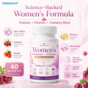40 Billones de Probióticos Cranberry, <span class=keywords><strong>el</strong></span> <span class=keywords><strong>Mejor</strong></span> Probiótico para Mujeres, OEM/ODM Personalizado, Salud Vaginal <span class=keywords><strong>y</strong></span> Equilibrio del pH con Prebióticos para <span class=keywords><strong>el</strong></span> Cuidado Diario - Product Image 1