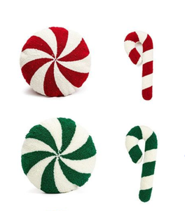 Coussin décoratif personnalisé en peluche colorée, motif menthe poivrée, pour Noël, en forme de béquille, nouveauté pour la maison - Product Image 1