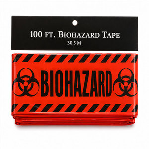 Nastro di Segnalazione Biohazard Rosso per Halloween, Decorazione per Case Infestate ed Eventi - Product Image 1
