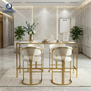 Mesa de Bar Moderna de Lujo en Acero Inoxidable Dorado, Mesa Alta Personalizada para Cafetería, Hotel, Club, Salón de Uñas - Product Image 2