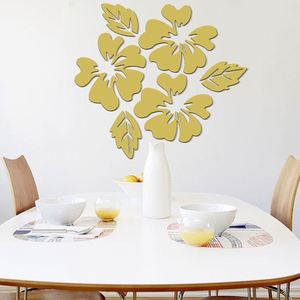 Flower Art Acrylic Mural <b>Decal</b> 3D Mirror Wall <b>Stickers</b> for Home Living Room Bedroom Decorations Reflective Wall <b>Decals</b> - Product Image 2