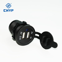Cargador de Coche Dual USB 3.1A para Montaje en Panel 12V 5V 1A 2.1A DS2013, Adaptador de Carga Rápida con Doble Puerto USB para Coche, Barco y Embarcaciones Marinas